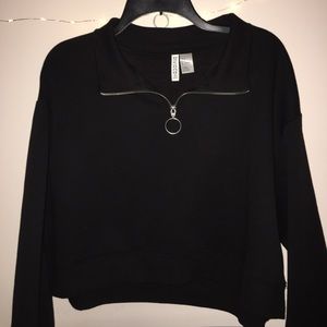 Black half zip sweatshirt